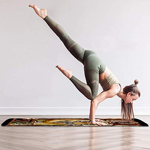 NOBRAND Tiger - Esterilla de yoga (6 mm, extra gruesa, antideslizante, para todos los tipos de yoga, pilates y entrenamientos de suelo (72 x 24 pulgadas)