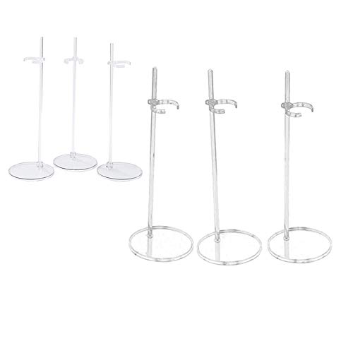 Nobranded 6 Piezas Soporte de Exhibición de Muñecas, Soporte de Plástico para Muñeca, Soporte de Muñecas de Plástico, Soporte de Muñeca de Plástico Duradero Y Ecológico (Transparente)