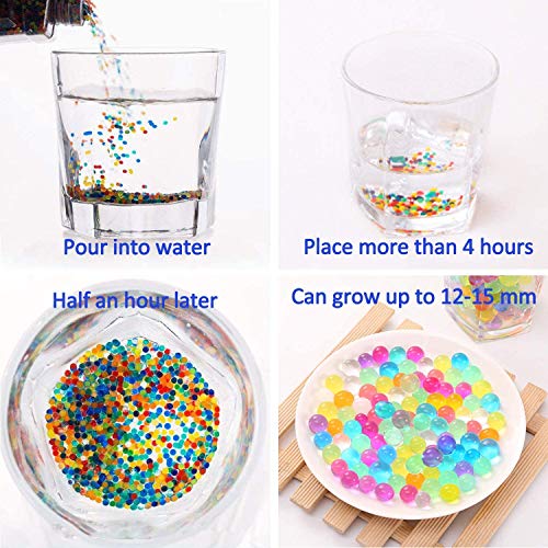 NOCHME Bolas De Gel De Agua Colores, 50000 Pcs Perlas No Tóxicas Crecen En Agua,Perla Bolitas De Cristal De Agua De Suelo De Gel para Decoración, Plantas, Flores (5 Globos Adicionales Incluidos) NOCHME Bolas De Gel De Agua Colores, 50000 Pcs Perlas No Tóxicas Crecen En Agua,Perla Bolitas De Cristal De Agua De Suelo De Gel para Decoración, Plantas, Flores (5 Globos Adicionales Incluidos)