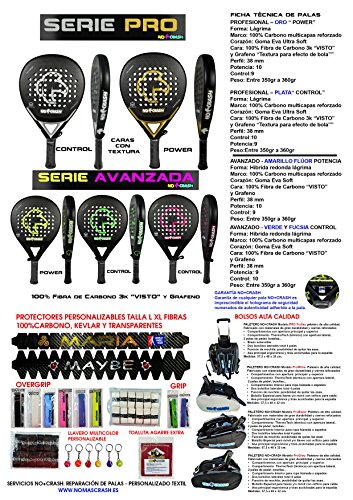 No+Crash Personalizado 100% Carbono - TU Protector Padel con Texto E Imagen No+Crash Personalizado 100% Carbono - TU Protector Padel con Texto E Imagen