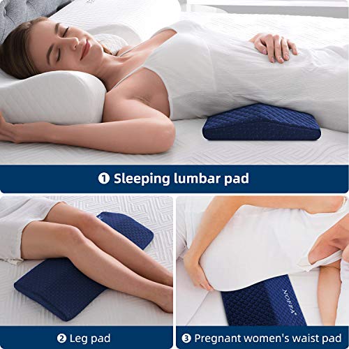 NOFFA Almohada Lumbar para Dormir, Almohada Lumbar para la Parte Inferior de la Espalda, Ortopédico Cojin Lumbar Cama Viscoelástica Espuma, Suave Firmeza Ajustable