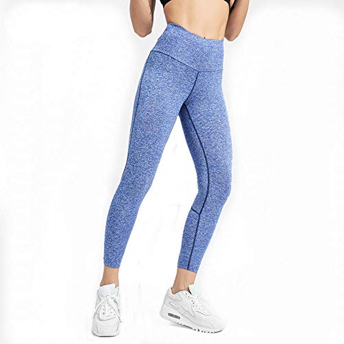 nohbi Leggings de Yoga Ultra Suaves y cómodos,Leggings de Mujer elásticos Altos,Pantalones de Yoga sin Costuras para Ejercicios de Gimnasio-Skyblue_XL,Pantalones de Yoga para Mujer Deportiva Atlético