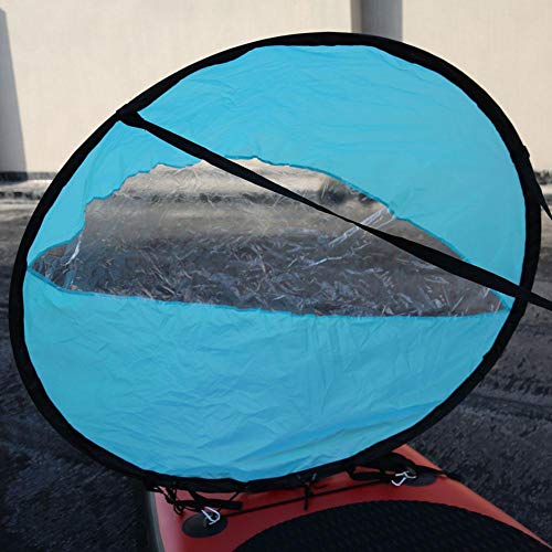 nologo Vela de Viento a Favor del Viento, Vela de Kayak Plegable de PVC portátil Windwind Wind Paddle Popup Board Kit de Vela de Kayak Accesorios para veleros(Azul)