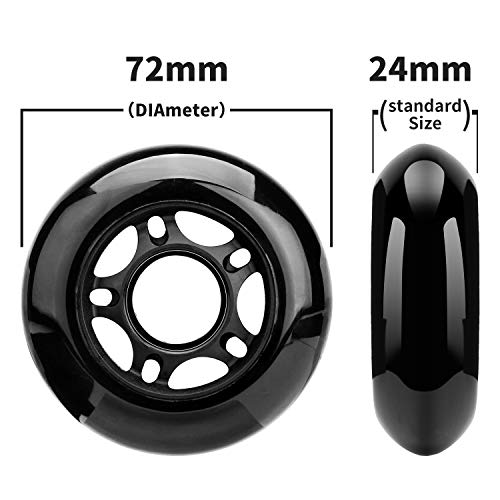 NONMON Ruedas de Patines en Línea,4 Piezas 72mm 85A Inline Skates Ruedas de Repuesto Wheels Hombre y Mujer,para Patinaje Recreativo en Interiores y Exteriores,Negro NONMON Ruedas de Patines en Línea,4 Piezas 72mm 85A Inline Skates Ruedas de Repuesto Wheels Hombre y Mujer,para Patinaje Recreativo en Interiores y Exteriores,Negro