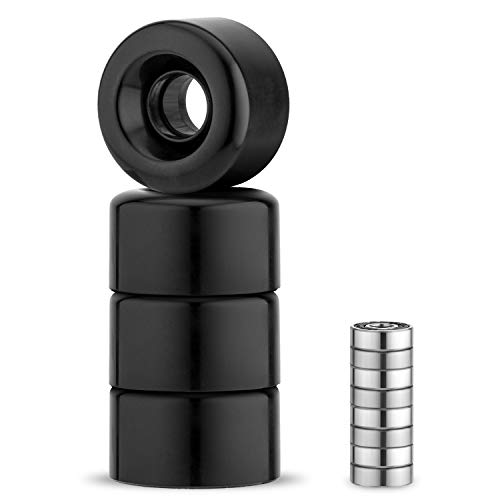 NONMON Ruedas Rodamientos para Patines Cuatro,4Pcs 57MM 82A Patines en Paralelo Repuesto Wheels con 8Pcs Cojinetes Bearings 608RS ABEC-9,para Quad Roller Skates Skateboard,Negro NONMON Ruedas Rodamientos para Patines Cuatro,4Pcs 57MM 82A Patines en Paralelo Repuesto Wheels con 8Pcs Cojinetes Bearings 608RS ABEC-9,para Quad Roller Skates Skateboard,Negro