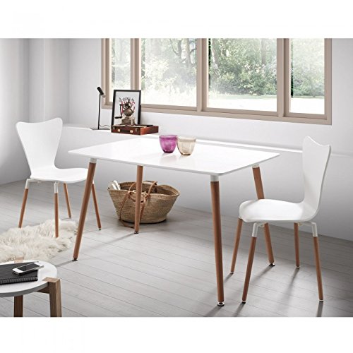 Noorsk Design Mesa de Comedor o Cocina Kiel 120 lacada Blanca