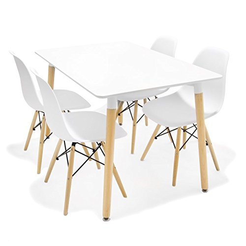 Noorsk Design Mesa de Comedor o Cocina Kiel 120 lacada Blanca