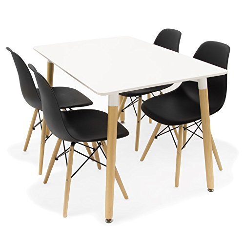 Noorsk Design Mesa de Comedor o Cocina Kiel 120 lacada Blanca