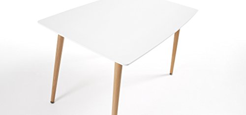 Noorsk Design Mesa de Comedor o Cocina Kiel 120 lacada Blanca