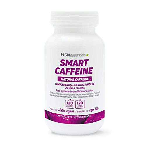 Nootrópico Natural de HSN | Cafeína Inteligente (Smart Caffeine) | Con Teanina | Suplemento para la Máxima Concentración + Ayuda a Estudiar | Vegano, Sin Gluten, Sin Lactosa, 120 Cápsulas Vegetales