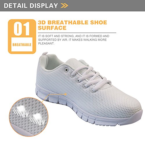 Nopersonality Zapatos de Mujer para Caminar Tenis Deportivas de Malla con Cordones Zapatillas Entrenadoras Gimnasio Sneakers Enfermera Oso Gris Talla 38 EU