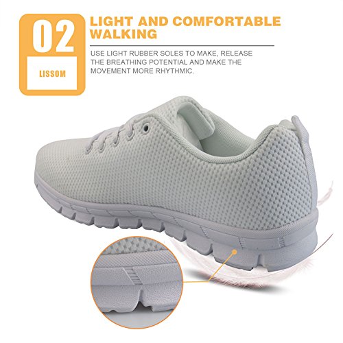 Nopersonality Zapatos de Mujer para Caminar Tenis Deportivas de Malla con Cordones Zapatillas Entrenadoras Gimnasio Sneakers Enfermera Oso Gris Talla 38 EU