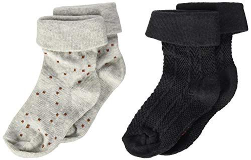 Noppies G Socks 2 Pack Inanda Calcetines, RAS1202 Harina de Avena para niña-P611, 3M-6M para Bebés