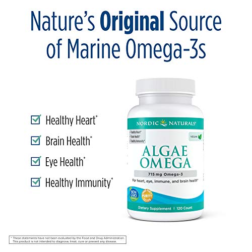 Nordic Naturals Alga Omega, 715Mg Omega 3-120 Cápsulas Blandas 120 Unidades 160 g