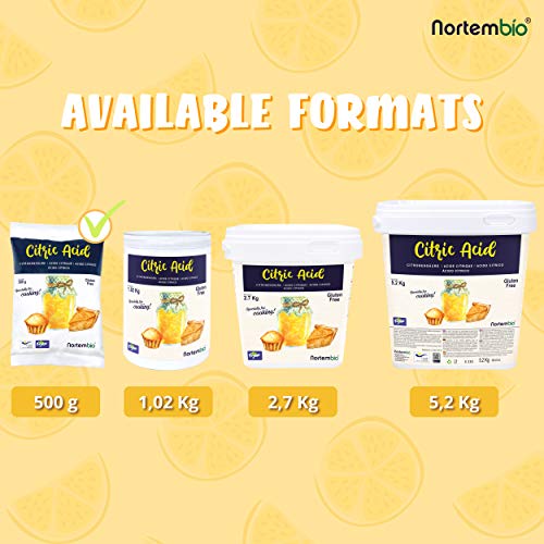 Nortembio Ácido Cítrico 1 Kg (2x500g). Grado Alimentario. Insumo Ecológico. Polvo, 100% Puro. E-Book Incluido. Nortembio Ácido Cítrico 1 Kg (2x500g). Grado Alimentario. Insumo Ecológico. Polvo, 100% Puro. E-Book Incluido.