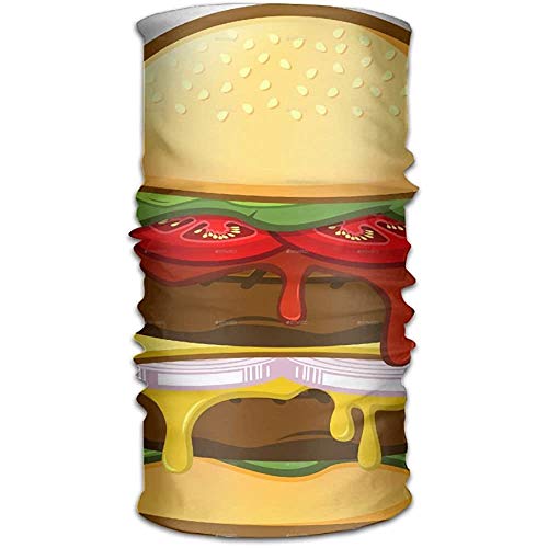Not Applicable Magic Scarf,Big Burger Bandana, Gorras De Poliéster De Secado Rápido para Protección UV Al Aire Libre,25x50cm