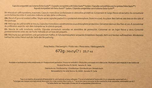 Note D'Espresso Cápsulas de Café Arábica Exclusivamente Compatibles con cafeteras de cápsulas Nescafé* y Dolce Gusto* 96 Unidades da 7 g, Total: 672 g Note D'Espresso Cápsulas de Café Arábica Exclusivamente Compatibles con cafeteras de cápsulas Nescafé* y Dolce Gusto* 96 Unidades da 7 g, Total: 672 g