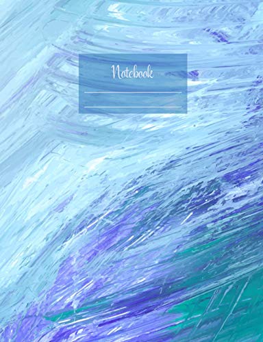 Notebook: Composition Notebook. College ruled with soft matte cover. 120 Pages. Perfect for school notes, Ideal as a journal or a diary. 9.69” x ... (Abstract blue cyan azure watercolor cover).