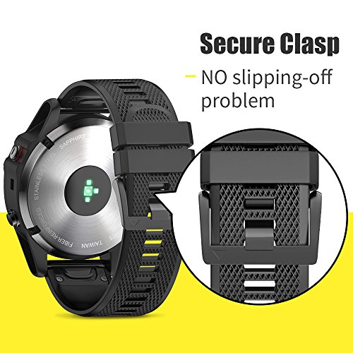 NotoCity Correa Garmin Fenix 5, Silicona Reemplazo Correa para Garmin Fenix 6/Fenix 6 Pro/Fenix 5/Fenix 5 Plus/Forerunner 935/945,Easy-Fit,no Adapta a Fenix 5X, 5s