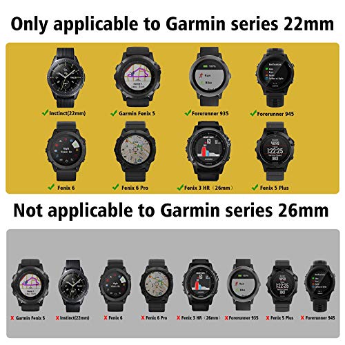 NotoCity Correa Garmin Fenix 5, Silicona Reemplazo Correa para Garmin Fenix 6/Fenix 6 Pro/Fenix 5/Fenix 5 Plus/Forerunner 935/945,Easy-Fit,no Adapta a Fenix 5X, 5s