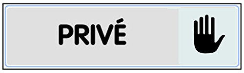 Novap - Placa para vestuario femenino con texto “Privé” (rígida, metalizada, 170 x 45 cm), color gris Novap - Placa para vestuario femenino con texto “Privé” (rígida, metalizada, 170 x 45 cm), color gris