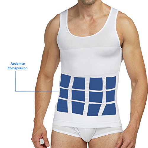 NOVECASA Chaleco Camiseta de Compresión sin Mangas para Adelgaza Gimnasia Deportes de Secado Rápido Fajas para Gimnasio Fitness Yoga (XL Busto 140-160CM, Blanco) NOVECASA Chaleco Camiseta de Compresión sin Mangas para Adelgaza Gimnasia Deportes de Secado Rápido Fajas para Gimnasio Fitness Yoga (XL Busto 140-160CM, Blanco)