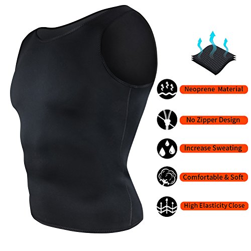 NOVECASA Chaleco Sauna Hombre Neopreno Camiseta sin Mangas/Sudoración Pantalones Cortos Body Shaper Transpirar Gimnasia Abdome Adelgaz (3XL, Chaleco Negro)