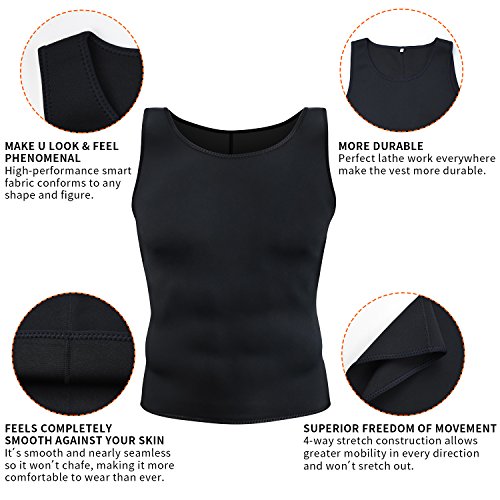 NOVECASA Chaleco Sauna Hombre Neopreno Camiseta sin Mangas/Sudoración Pantalones Cortos Body Shaper Transpirar Gimnasia Abdome Adelgaz (3XL, Chaleco Negro) NOVECASA Chaleco Sauna Hombre Neopreno Camiseta sin Mangas/Sudoración Pantalones Cortos Body Shaper Transpirar Gimnasia Abdome Adelgaz (3XL, Chaleco Negro)