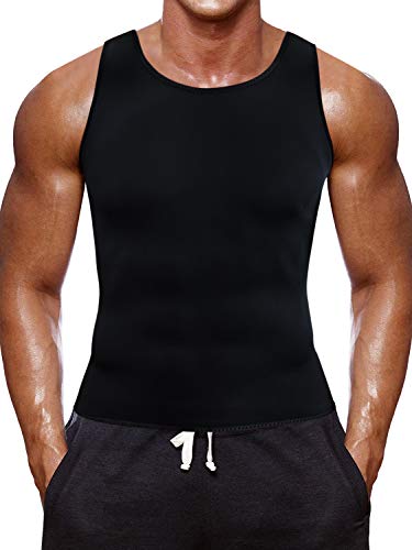 NOVECASA Chaleco Sauna Hombre Neopreno Camiseta sin Mangas/Sudoración Pantalones Cortos Body Shaper Transpirar Gimnasia Abdome Adelgaz (3XL, Chaleco Negro)