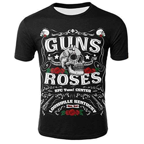 Novedad Hombres 3D y Camiseta de Manga Corta para Hombres/Mujeres Guns N Roses Ropa Camiseta Camiseta Camisetas Tops L