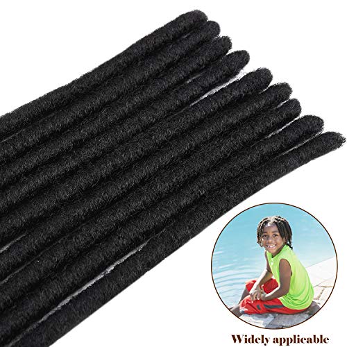 Noverlife 10PCS 20cm Negro Backcomb Twisted Dreadlock Extensiones, solo extremo sintético Dreadlocks Accesorios, Jamaica Punk Hip-Hop Reggae pelo trenzar pelucas Faux Locs Dreads