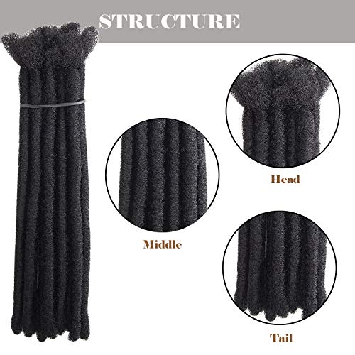 Noverlife 10PCS 20cm Negro Backcomb Twisted Dreadlock Extensiones, solo extremo sintético Dreadlocks Accesorios, Jamaica Punk Hip-Hop Reggae pelo trenzar pelucas Faux Locs Dreads