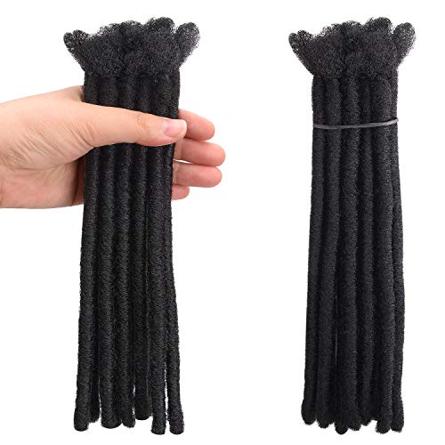 Noverlife 10PCS 20cm Negro Backcomb Twisted Dreadlock Extensiones, solo extremo sintético Dreadlocks Accesorios, Jamaica Punk Hip-Hop Reggae pelo trenzar pelucas Faux Locs Dreads