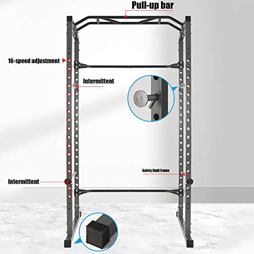 novi Power Rack, Jaula de Rack de Potencia de Lujo multifunción Ajustable en Interiores Dispositivo de Entrenamiento Completo Marco de Entrenamiento de Press de banca en Cuclillas