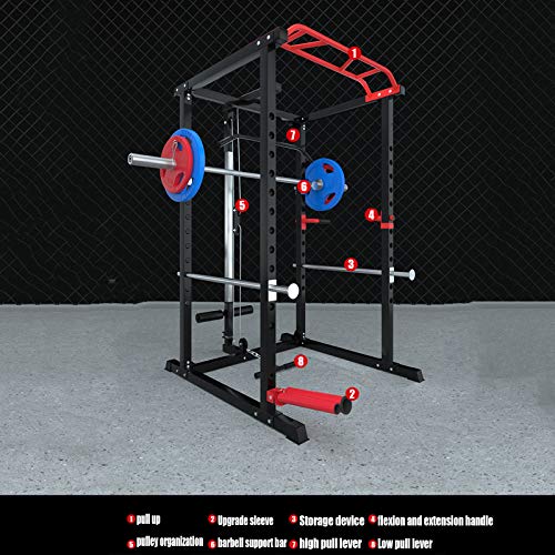 novi Rack de Potencia, profesión multifunción Home Smith Machine bastidores de Potencia Ajustables Levantamiento de Pesas (con Manga)