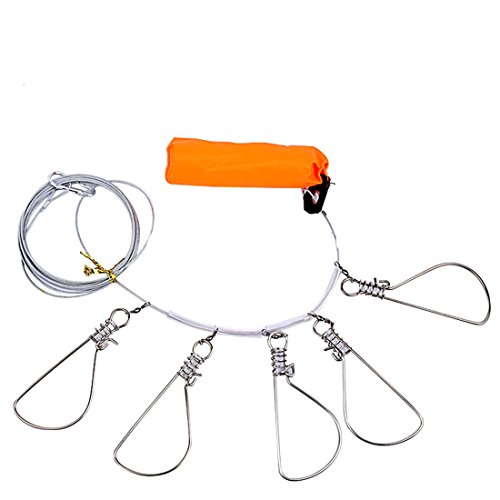 NoyoKere 5 broches de acero inoxidable Cuerdas Flotador Stringer Fishing Lock Cuerda de pesca Accesorios NoyoKere 5 broches de acero inoxidable Cuerdas Flotador Stringer Fishing Lock Cuerda de pesca Accesorios