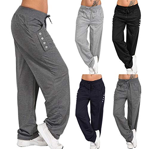 N\P Casual Gimnasio Jogger Pantalones Deporte Running Pantalones Mujeres Chándal Mujer Cintura Elástica Señoras Pantalones Chándal Baggy Pantalones