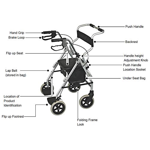 NRS Healthcare M58203 - Silla-andador 2 en 1 NRS Healthcare M58203 - Silla-andador 2 en 1