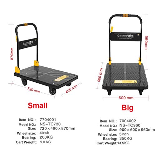 N&S Carro de plataforma de transporte para cargas pesadas, 350 kg, plegable con una sola mano, para camión o camión con ruedas Mute Wheels N&S Carro de plataforma de transporte para cargas pesadas, 350 kg, plegable con una sola mano, para camión o camión con ruedas Mute Wheels