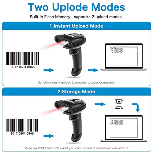 NT-1228BC Bluetooth CCD Escáner de código de barras USB inalámbrico 1D CCD códigos de barras Imager para el pago móvil ordenador de escaneo de pantalla Soporte iOS y Android