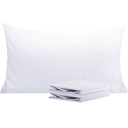 NTBAY Fundas de Almohada de Microfibra, Paquete de 2 Fundas de Almohada con Cierre Suave Antiarrugas y Resistente a Las Manchas, 50x90 cm, Blanco NTBAY Fundas de Almohada de Microfibra, Paquete de 2 Fundas de Almohada con Cierre Suave Antiarrugas y Resistente a Las Manchas, 50x90 cm, Blanco