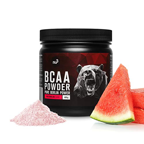 nu3 BCAA en polvo - 400 g sabor sandía - 40 porciones de aminoácidos ramificados - Proporción óptima de leucina, isoleucina y valina en 2:1:1 - Suplemento deportivo - Nutrición deportiva vegana nu3 BCAA en polvo - 400 g sabor sandía - 40 porciones de aminoácidos ramificados - Proporción óptima de leucina, isoleucina y valina en 2:1:1 - Suplemento deportivo - Nutrición deportiva vegana
