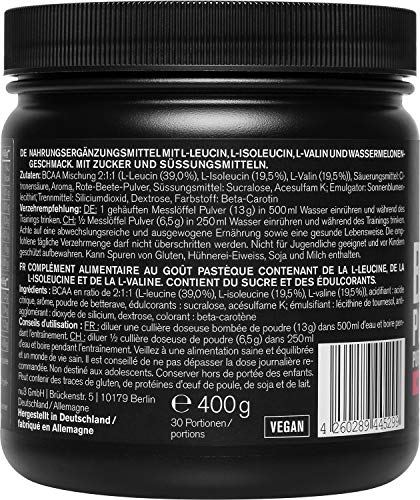 nu3 BCAA en polvo - 400 g sabor sandía - 40 porciones de aminoácidos ramificados - Proporción óptima de leucina, isoleucina y valina en 2:1:1 - Suplemento deportivo - Nutrición deportiva vegana nu3 BCAA en polvo - 400 g sabor sandía - 40 porciones de aminoácidos ramificados - Proporción óptima de leucina, isoleucina y valina en 2:1:1 - Suplemento deportivo - Nutrición deportiva vegana