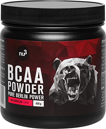 nu3 BCAA en polvo - 400 g sabor sandía - 40 porciones de aminoácidos ramificados - Proporción óptima de leucina, isoleucina y valina en 2:1:1 - Suplemento deportivo - Nutrición deportiva vegana nu3 BCAA en polvo - 400 g sabor sandía - 40 porciones de aminoácidos ramificados - Proporción óptima de leucina, isoleucina y valina en 2:1:1 - Suplemento deportivo - Nutrición deportiva vegana