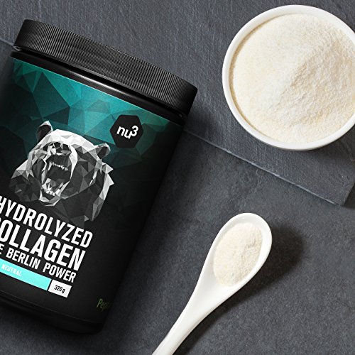 nu3 Colágeno hidrolizado de bovino - 90% de proteína - 320g de polvo - Suplemento alimenticio puro - Ideal para músculos, articulaciones y tejido conectivo - Sabor neutro - Sin gluten ni lactosa