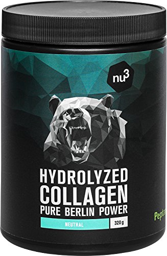 nu3 Colágeno hidrolizado de bovino - 90% de proteína - 320g de polvo - Suplemento alimenticio puro - Ideal para músculos, articulaciones y tejido conectivo - Sabor neutro - Sin gluten ni lactosa