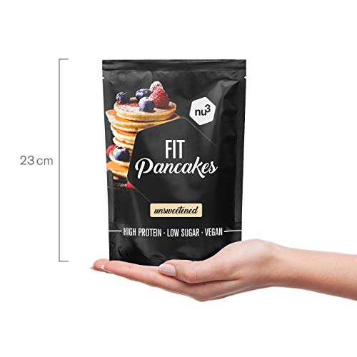 nu3 Fit Pancakes – Tortitas ricas en proteínas (28%) y bajas en grasa (7,3%) – 240g de mezcla para hornear 240g – Pancakes sin gluten a base de harina de almendras y arroz - Desayuno sano y rápido nu3 Fit Pancakes – Tortitas ricas en proteínas (28%) y bajas en grasa (7,3%) – 240g de mezcla para hornear 240g – Pancakes sin gluten a base de harina de almendras y arroz - Desayuno sano y rápido