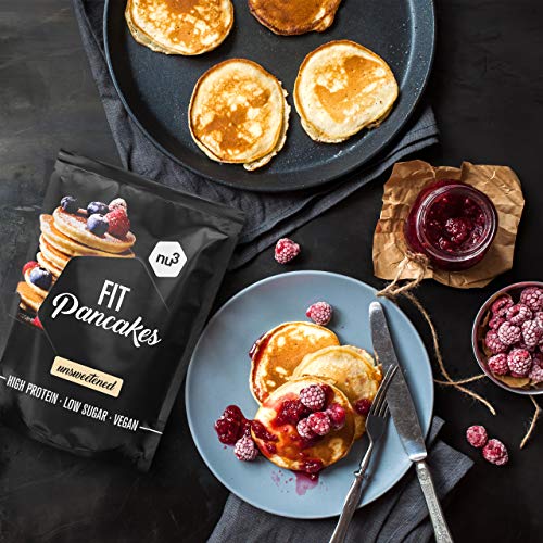 nu3 Fit Pancakes – Tortitas ricas en proteínas (28%) y bajas en grasa (7,3%) – 240g de mezcla para hornear 240g – Pancakes sin gluten a base de harina de almendras y arroz - Desayuno sano y rápido nu3 Fit Pancakes – Tortitas ricas en proteínas (28%) y bajas en grasa (7,3%) – 240g de mezcla para hornear 240g – Pancakes sin gluten a base de harina de almendras y arroz - Desayuno sano y rápido