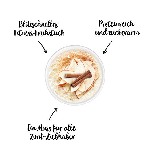 nu3 Fit Porridge – Gachas de avena proteica 400g – Sabor manzana & canela – 16 g de proteína – Muesli instantáneo sin gluten – Bajas en azúcar – Desayuno saludable con fibra – Listo en minutos