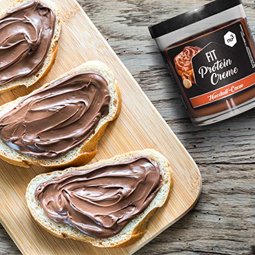 nu3 Fit Protein Creme - 200g Crema de chocolate y avellanas - Sin aceite de palma ni gluten - 90% menos azúcar - 21% de proteína - Excelente alternativa fitness baja en carbohidratos